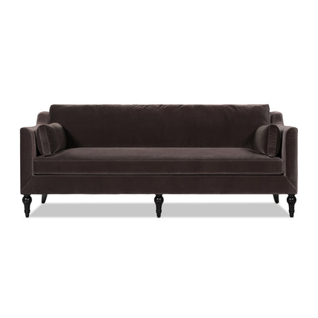 Josephine Modern Upholstered Sofa with Solid Wood Legs, Deep Brown Performance Velvet - OROA Modern Furniture