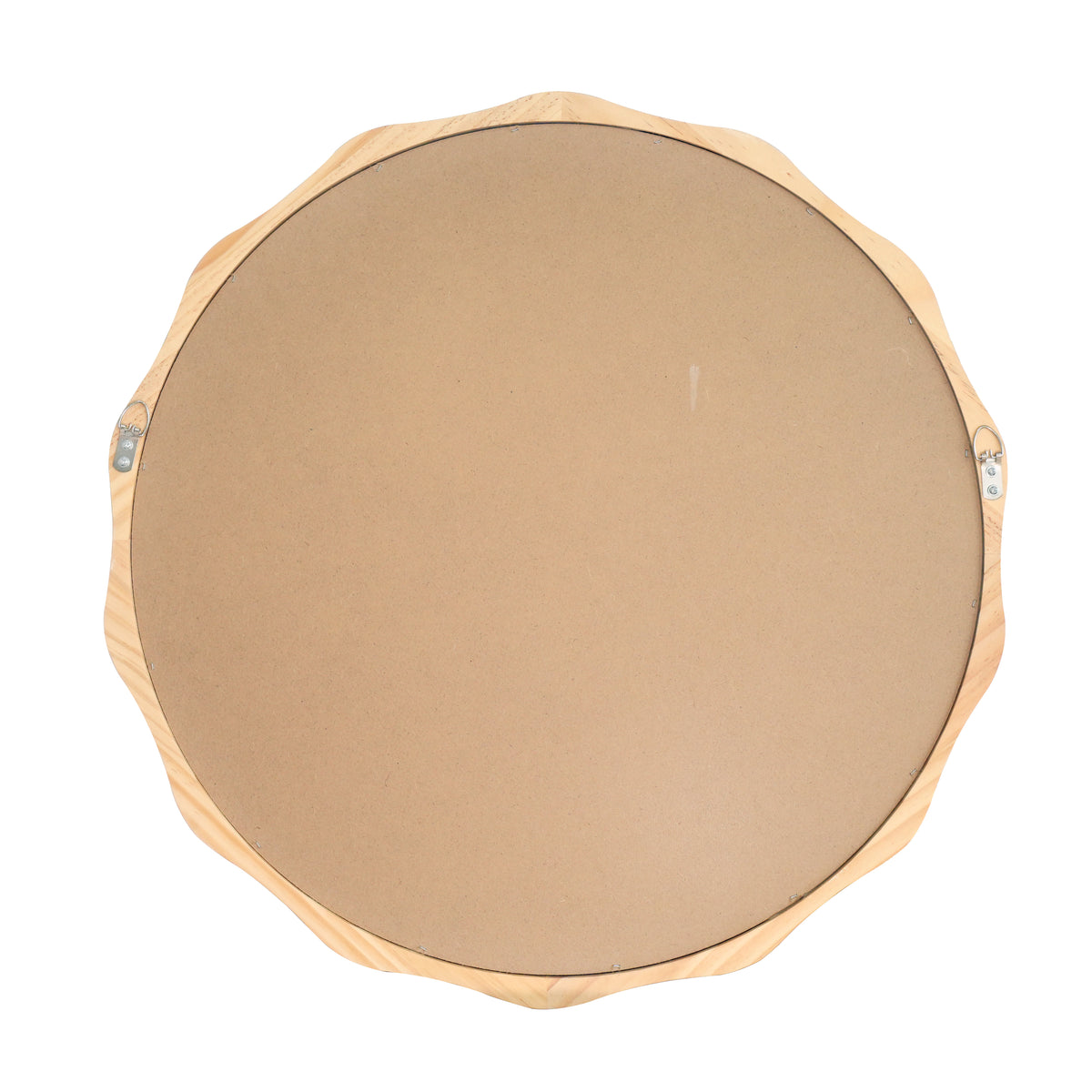 Natural Wood Wavy Round Wall Mirror – OROA, view 4