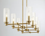Island With Clear Ribbed Pendant Lamp Satin - Antique Brass - OROA