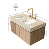 Roma Travertine Bathroom Vanity & Sink - OROA