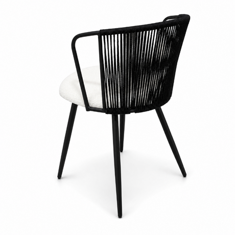 Black Rattan Dining Armchairs – Set of 2