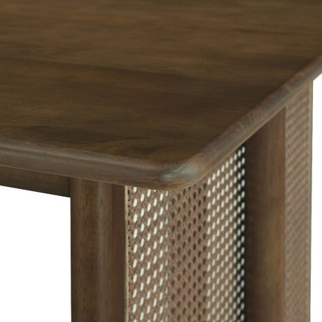 Walnut Dining Table with Rattan Panel Legs | Maison Naturelle