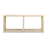 Milo Cerused Reclaimed Pine Console Table with Lower Shelf, Light Natural - OROA Online Furniture