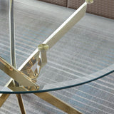 Sculptural Gold & Glass Dining Table - OROA