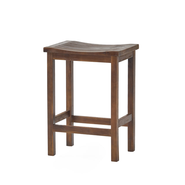 Mahogany Brown Acacia Outdoor Counter Stools Set of 2 – OROA, view 1