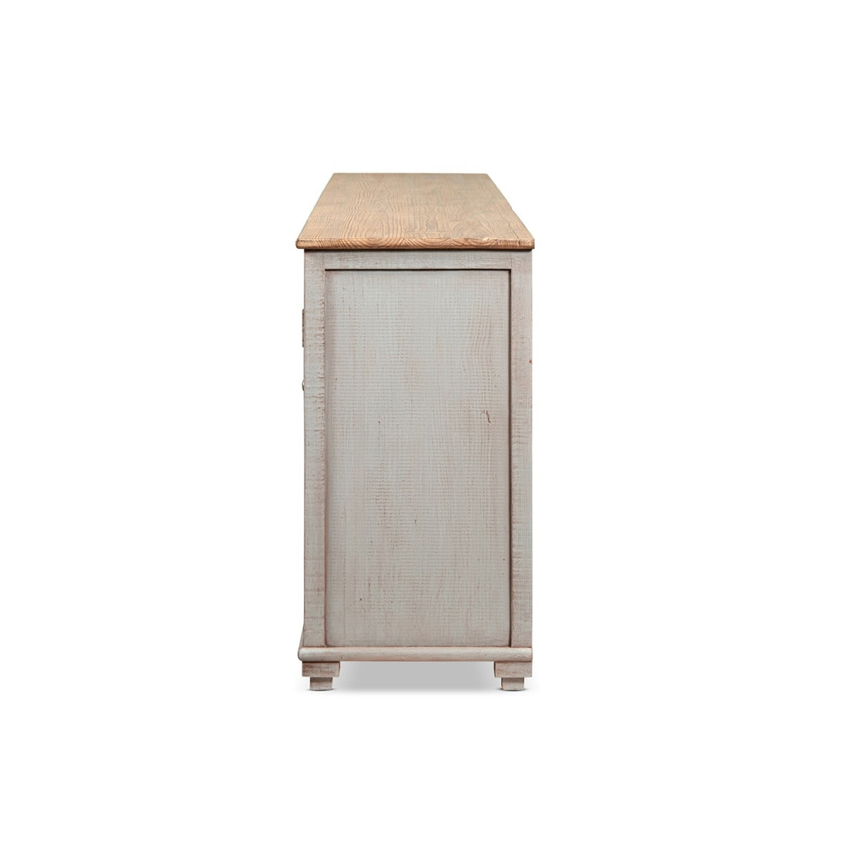Colette Extra Wide 6-Door Cabinet Sideboard, Antique Natural Brown and Blue-Grey Reclaimed Pine - OROA Modern Furniture