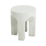 Outdoor Round Top Side Table in Antique White