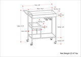 Natural Mango Wood Bar Cart - OROA