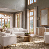 Knox Modern Farmhouse Sofa, Light Beige Chenille with Pinewood Frame - OROA Online Furniture