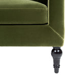 Josephine Upholstered Accent Chair with Wooden Legs, Olive Green Performance Velvet - OROA Online Furniture