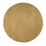 Natural Birch Veneer Round Drop-Leaf Dining Table — top view