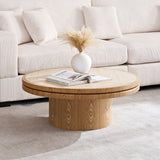 Natural Round Coffee Table with Sintered Stone Top - OROA