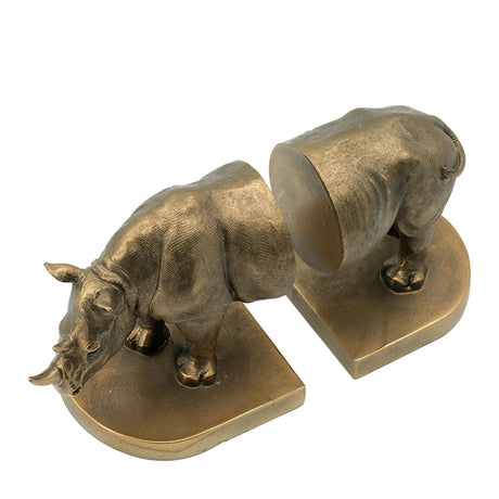 Rhino Bronze tone Bookends