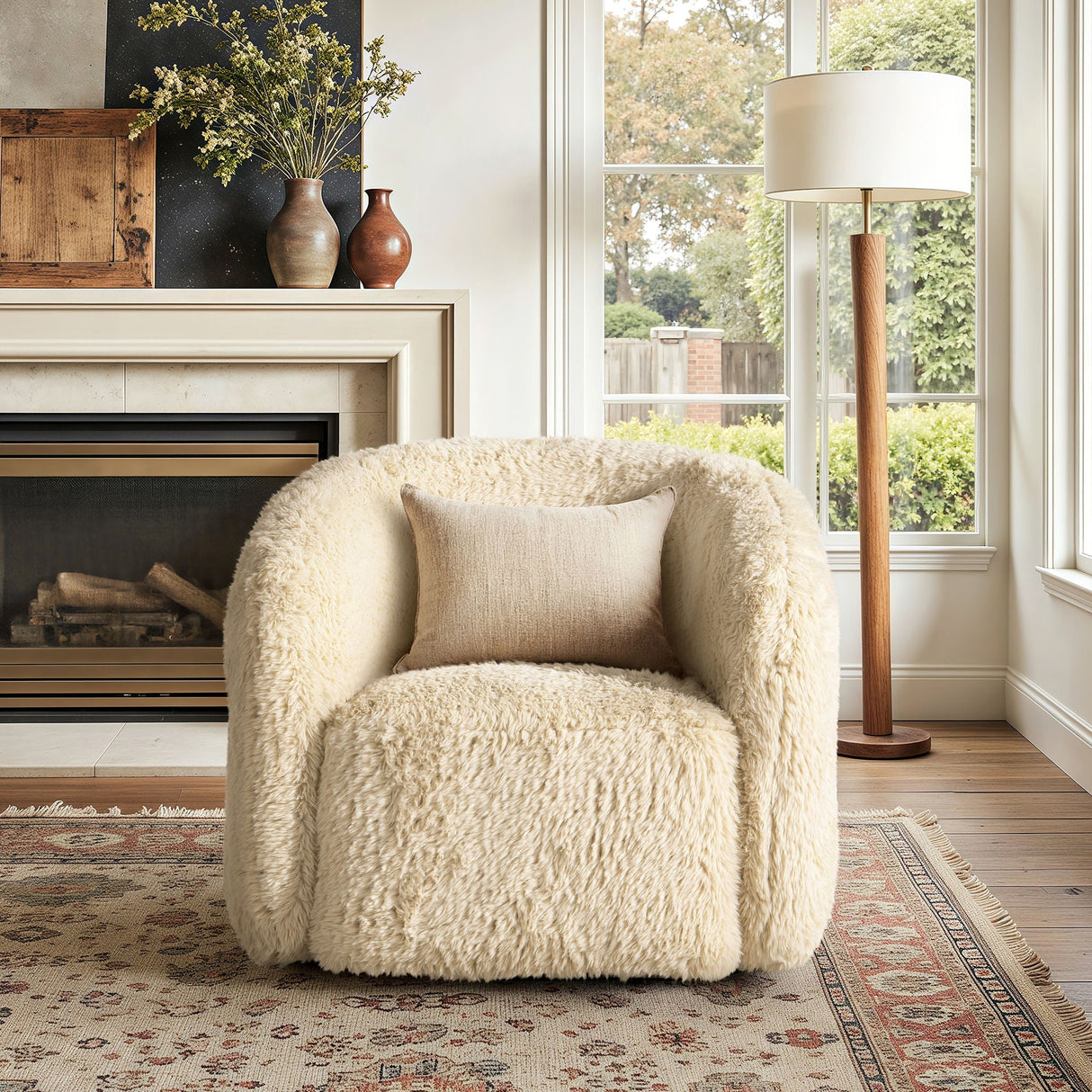 Swivel Arm Chair - New Zealand Wool Colt