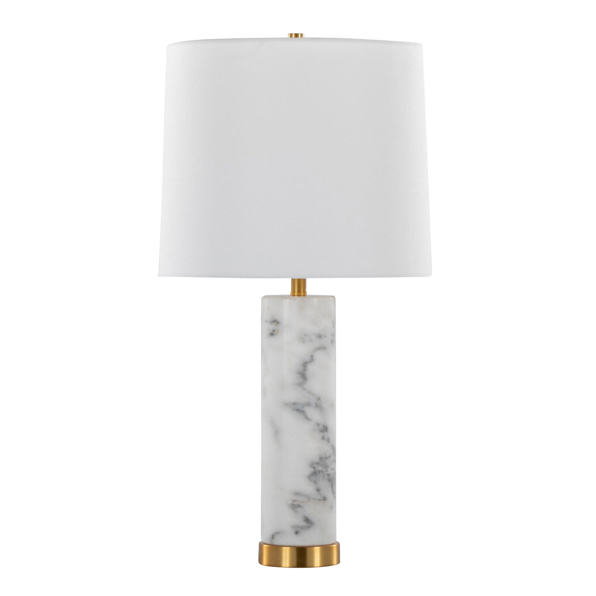 Marabella - Contemporary Marble Table Lamp (S/2)- Brass / White