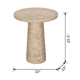 Textured Cream Round Pedestal Side Table – OROA, view 7