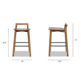 Minimalist Low Back Walnut Counter Stool - OROA