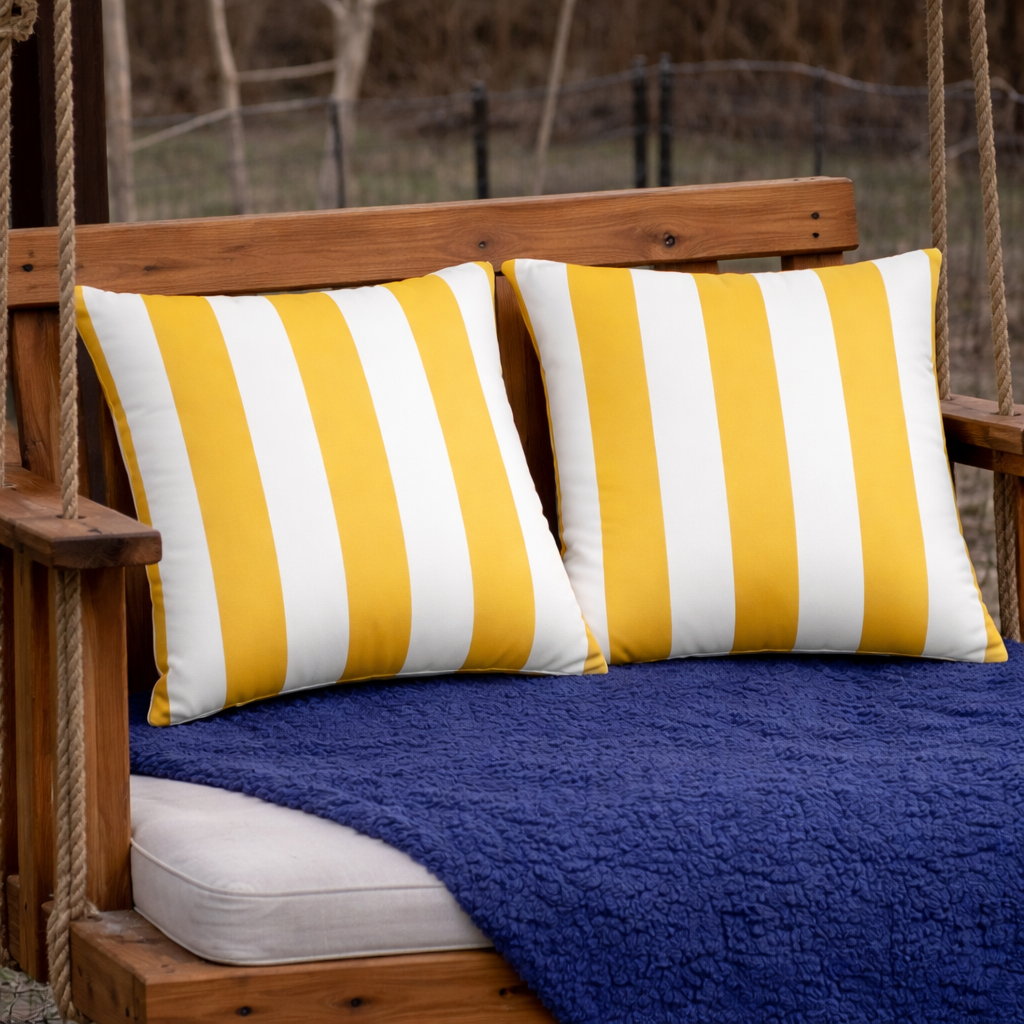 Outdoor Throw Pillows Waterproof & Fade-Resistant Stripey (S/2)