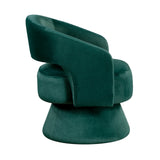 Emerald Green Compact Velvet Swivel Chair – OROA, view 3