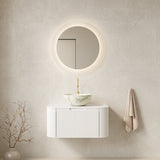 Modern Bathroom Vanity & Sink with Floating Curved Edges - OROA