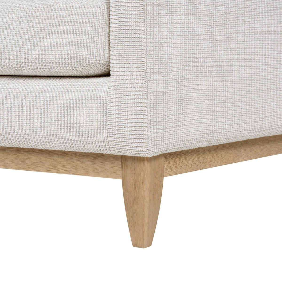 Knox Modern Farmhouse Arm Chair, Light Beige Chenille with Pinewood Frame - OROA Online Furniture