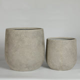 Round Concrete Planter (S/2) - Antique Grey
