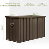 160 Gallon Outdoor Storage Deck Box Waterproof