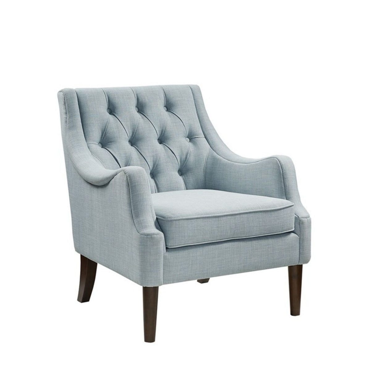 Qwen - Button Tufted Accent Chair Dusty Blue - OROA