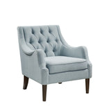 Qwen - Button Tufted Accent Chair Dusty Blue - OROA