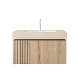 Contemporary Bathroom Vanity & Sink Travertine - OROA
