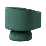 Dark Green Channel Stitched Velvet Swivel Chair – OROA, view 4