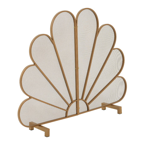 Gold Peacock Fan Fireplace Screen | Catchy