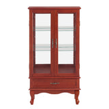 Cherry Wood Illuminated Display Cabinet 