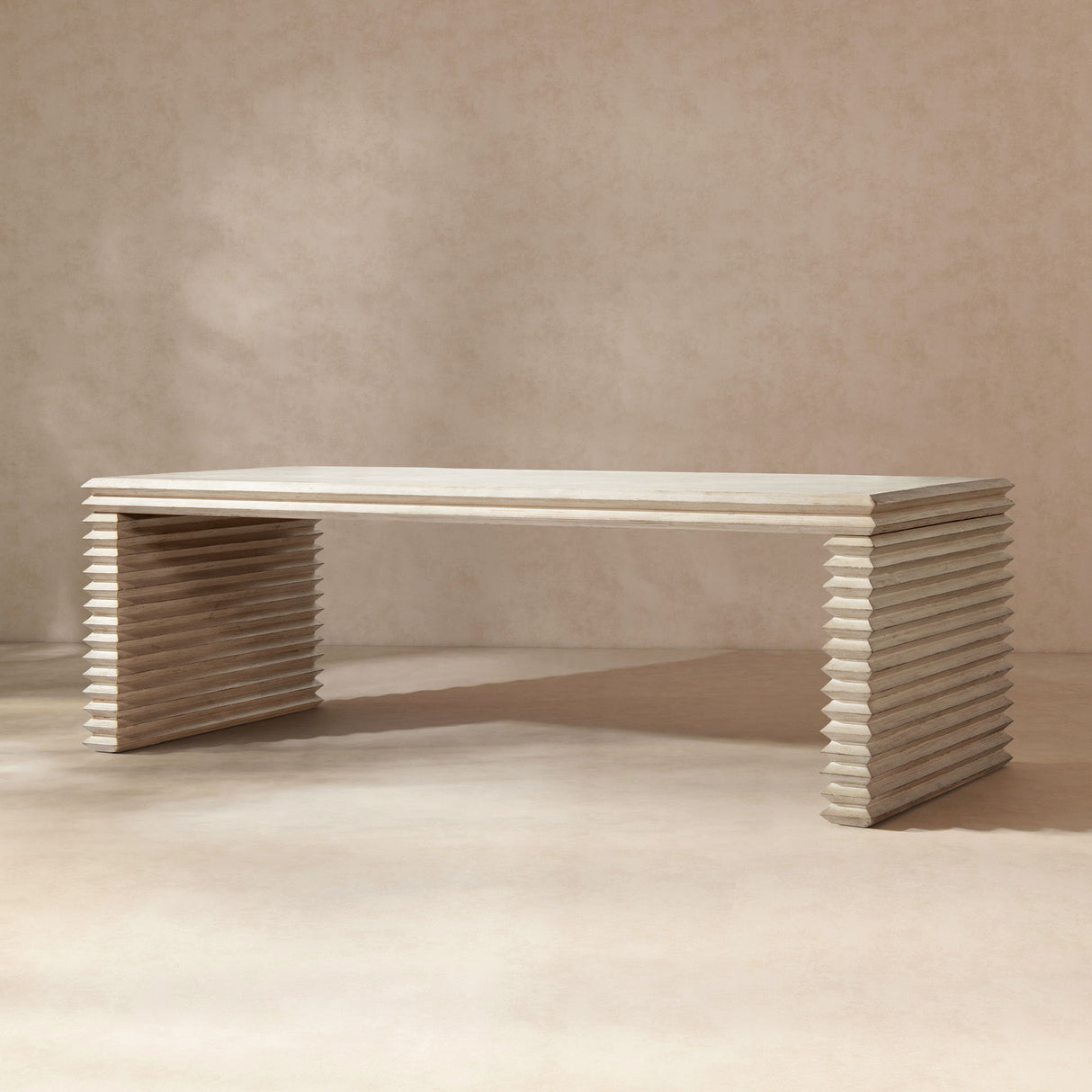 Geometric Waterfall Dining Table -  Reclaimed Wood - OROA