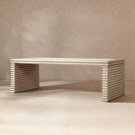 Geometric Waterfall Dining Table Reclaimed Wood | OROA