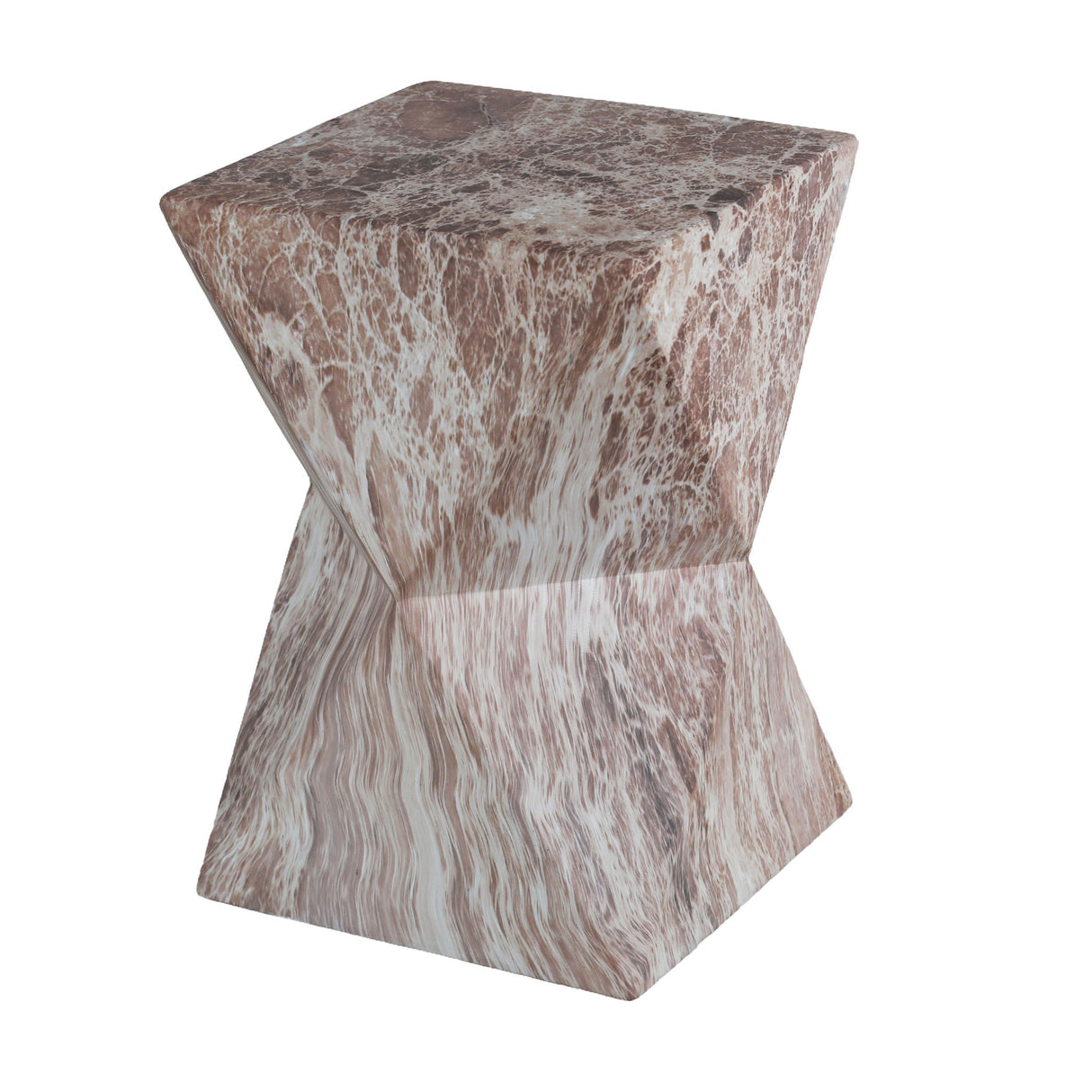Round Outdoor Geometric End Table Marble - OROA