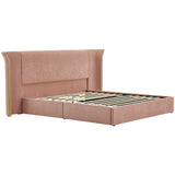 Pink Chenille Wingback King Bed – OROA, view 5