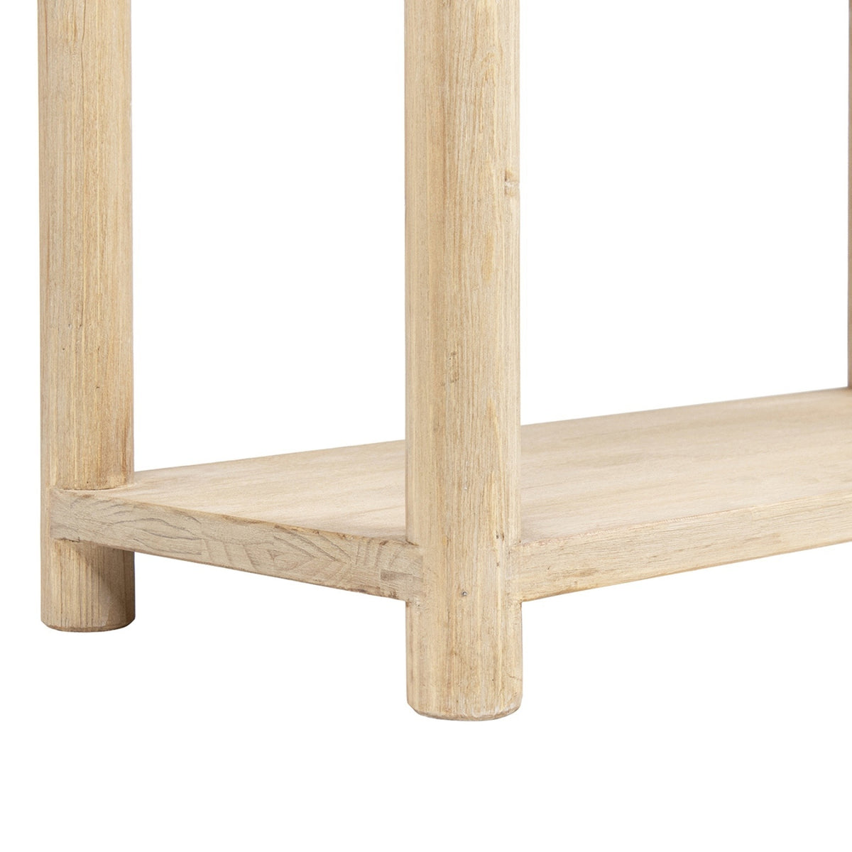 Milo Cerused Reclaimed Pine Console Table with Lower Shelf, Light Natural - OROA Online Furniture