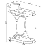 Allen 2-Tier Glass Shelf Bar Cart with Stemware and Wine Rack, White and Chrome Metal - OROA Modern Furniture