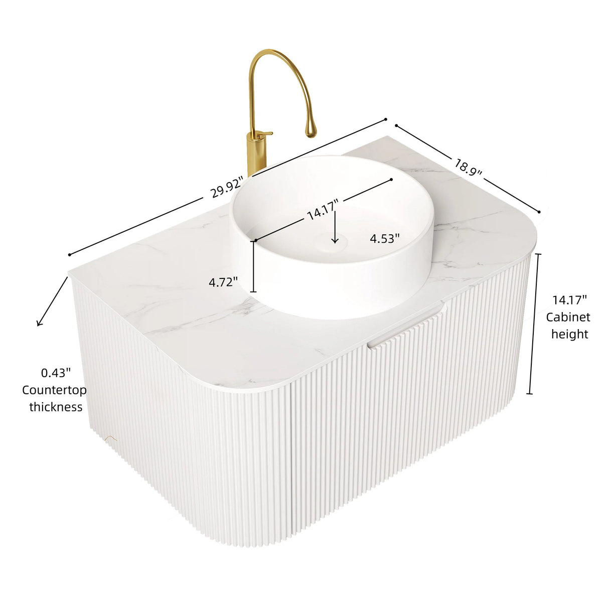 Floating Bathroom Vanity & Sink - OROA