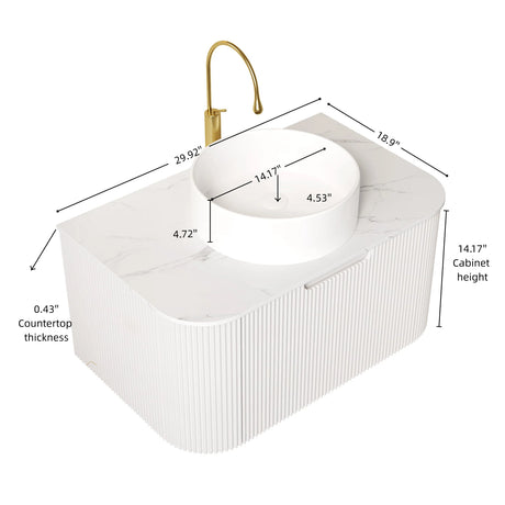 Floating Bathroom Vanity & Sink - OROA