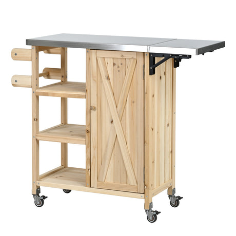 Foldable Outdoor Kitchen Island Patio Kitchen Island - Wood