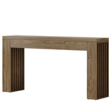 Slim Vertical Slat Console Table Rustic - OROA