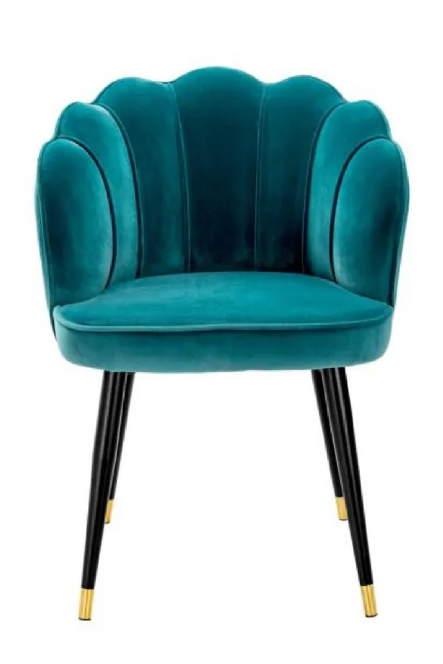 Green Velvet Scalloped Dining Chair | Eichholtz Bristol | Oroa.com