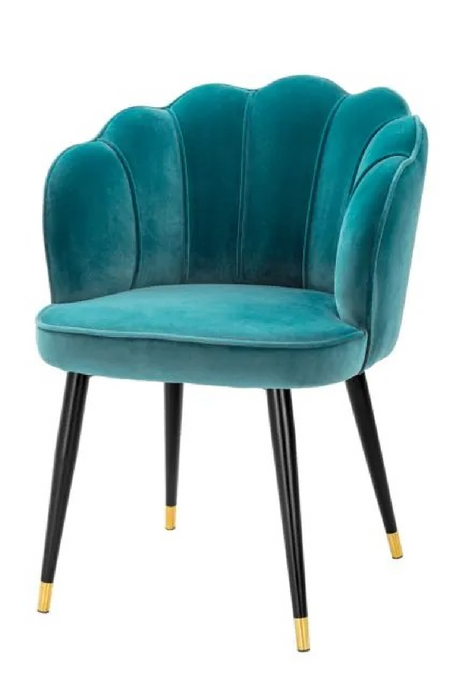 Green Velvet Scalloped Dining Chair | Eichholtz Bristol | Oroa.com