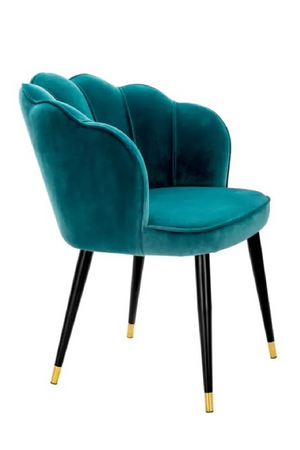 Green Velvet Scalloped Dining Chair | Eichholtz Bristol | Oroa.com