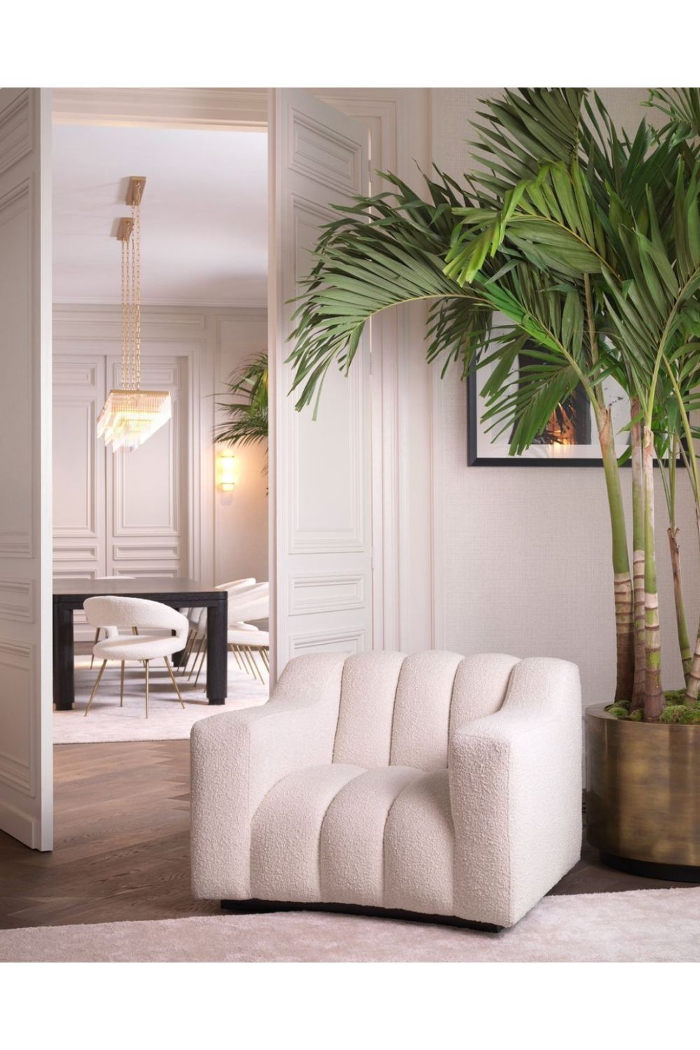 Channel Stitched Lounge Armchair | Eichholtz Kelly | Oroa.com