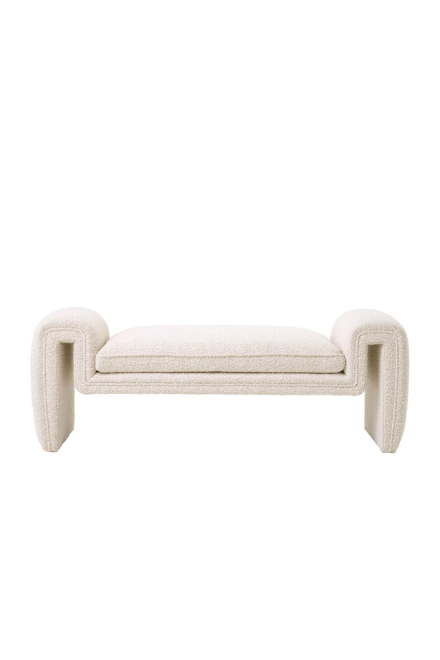 Cream Bouclé Upholstered Bench | Eichholtz Tondo | Oroa.com