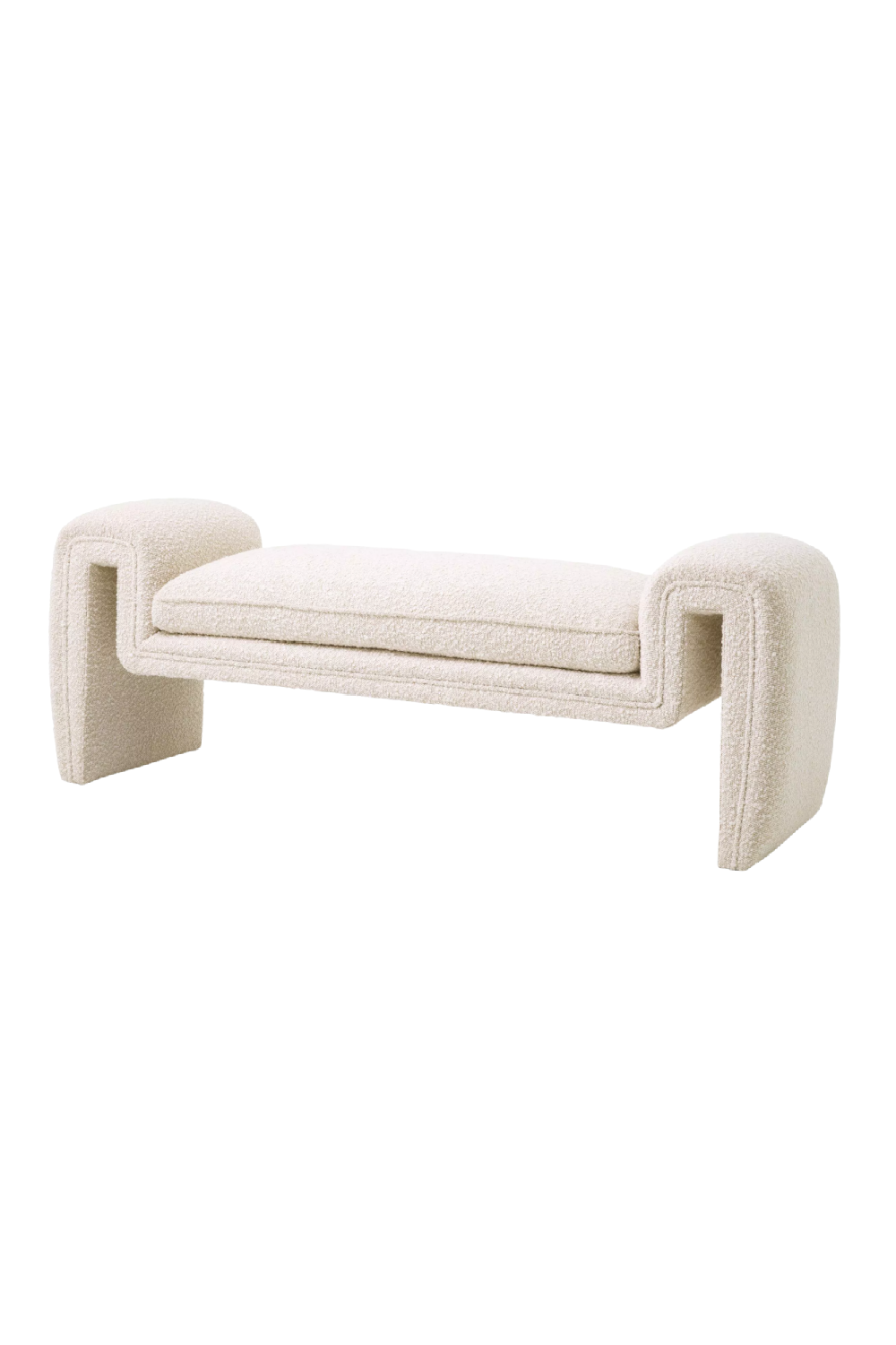 Cream Bouclé Upholstered Bench | Eichholtz Tondo | Oroa.com