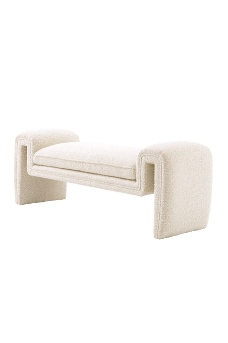 Cream Bouclé Upholstered Bench | Eichholtz Tondo | Oroa.com
